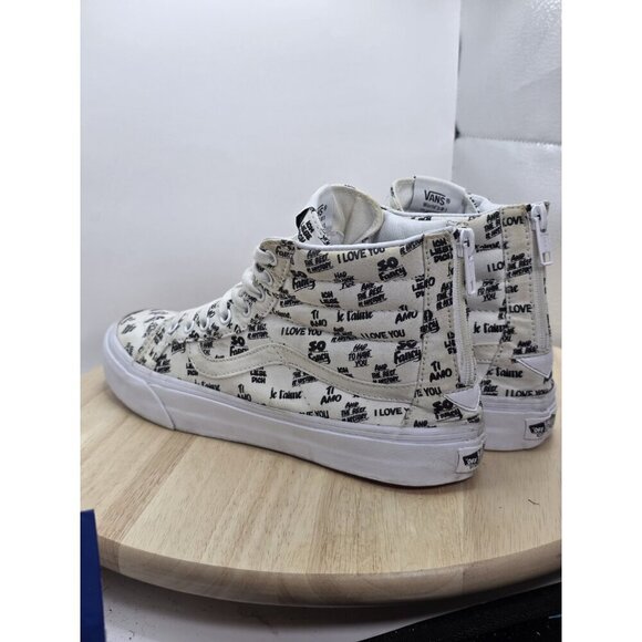 Vans SK8 Hi Top Slim Zip BARON VON FANCY Love White Black | US W 10 | M 8.5 - Picture 7 of 9
